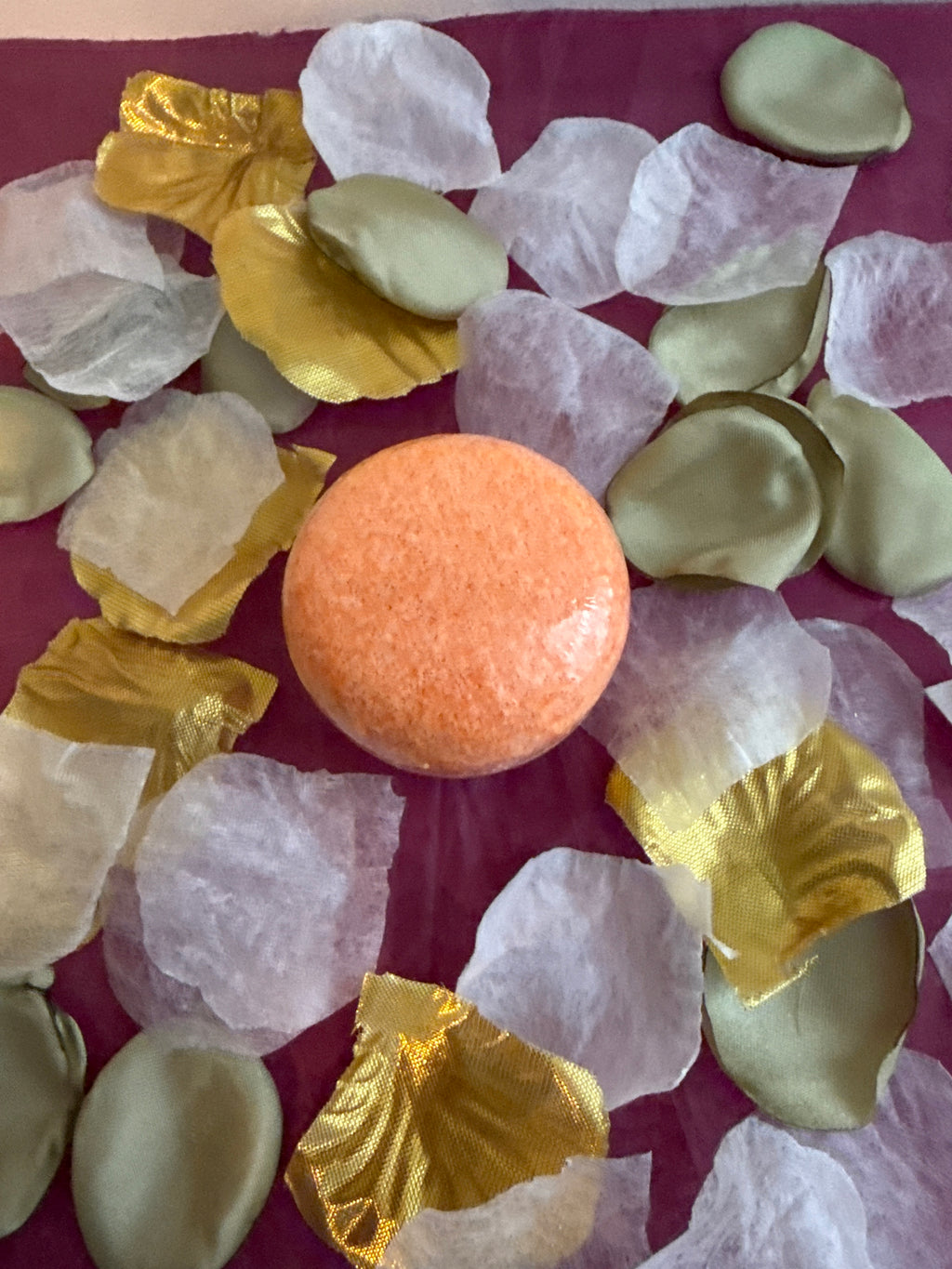 Macaron de bain effervescent parfum pêche