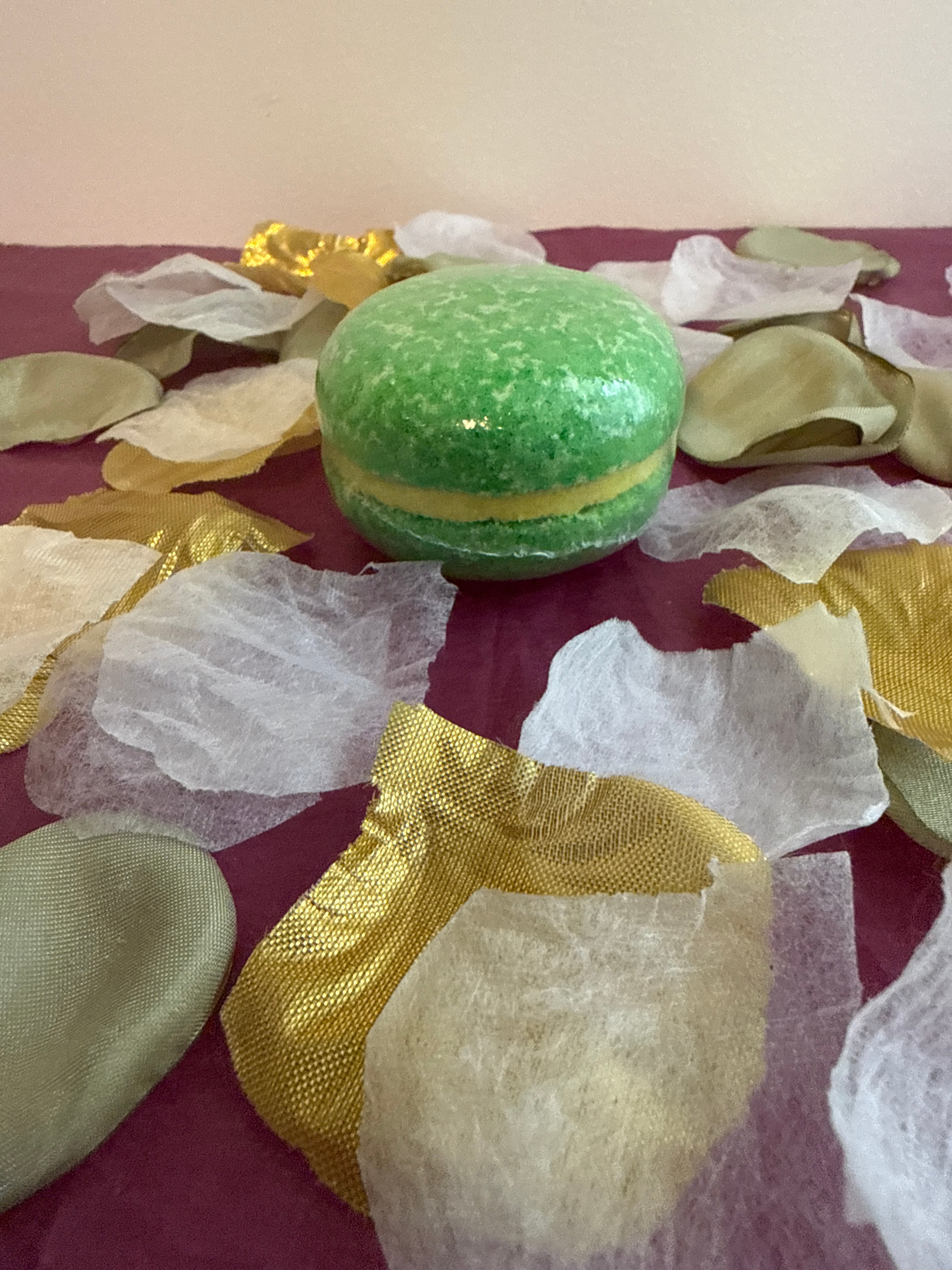 Macaron de bain effervescent parfum pomme