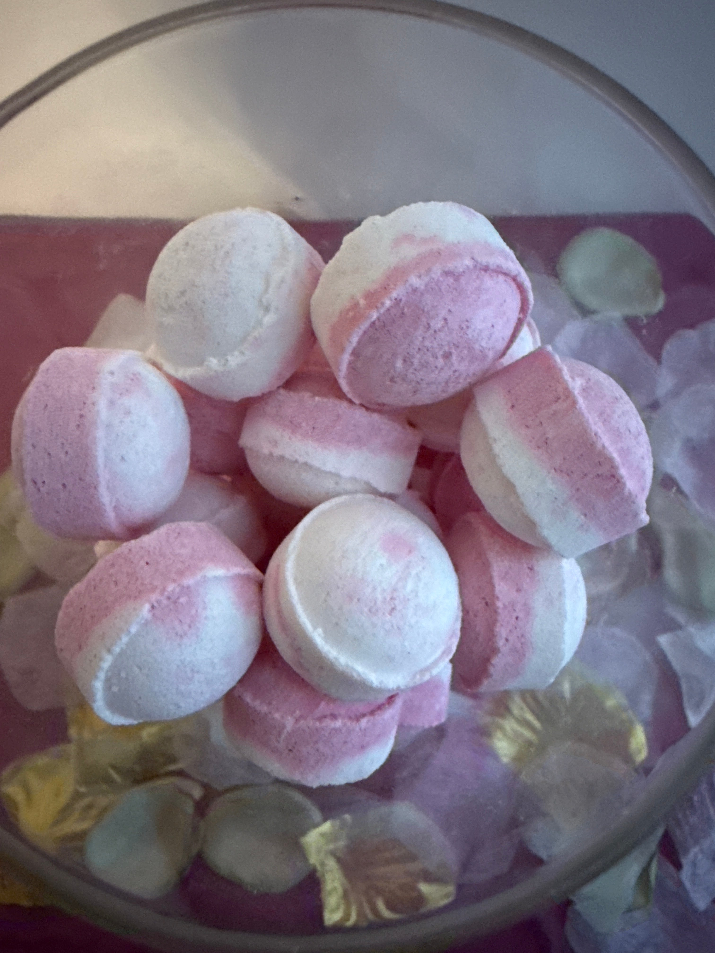 Mini-billes effervescentes bicolores parfum cerise