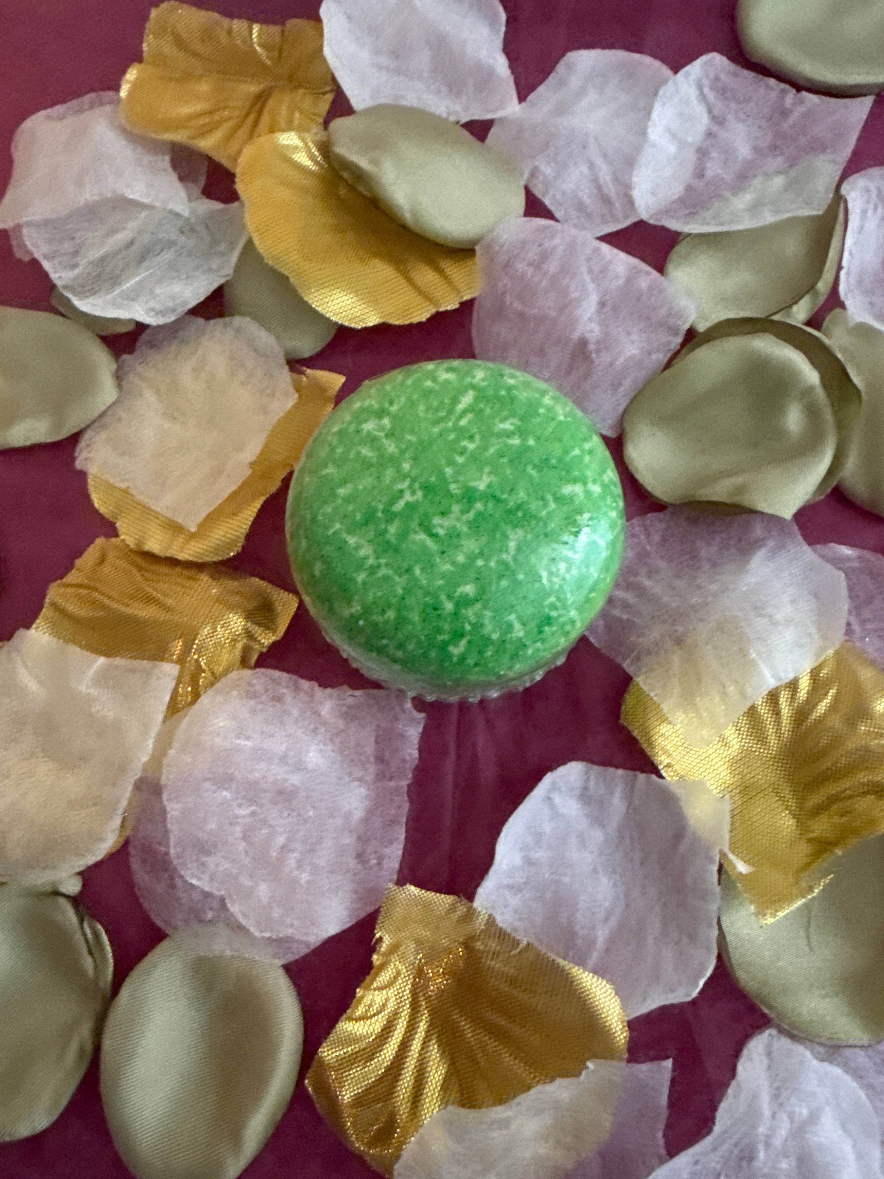 Macaron de bain effervescent parfum pomme