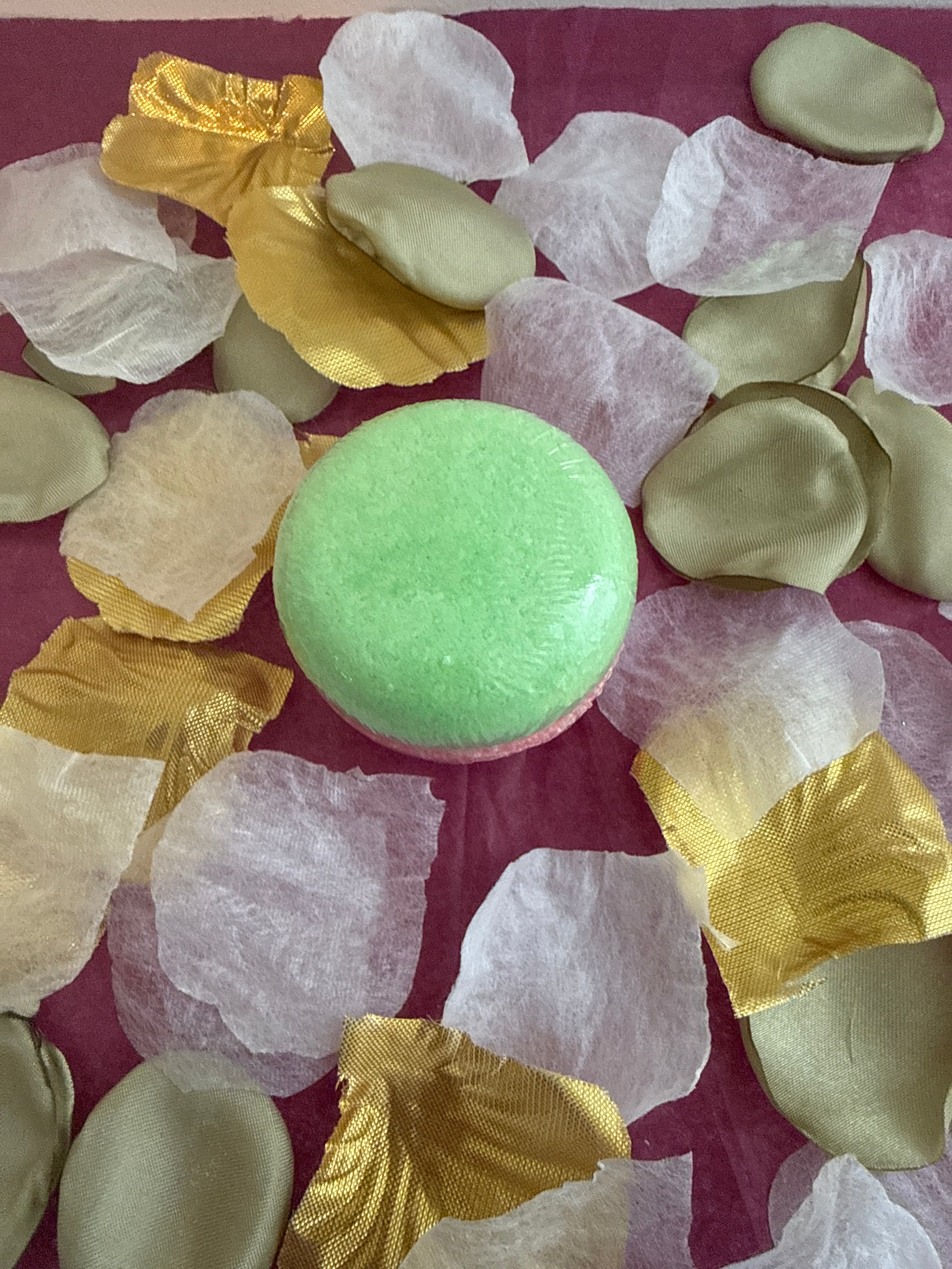 Macaron de bain effervescent parfum pastèque